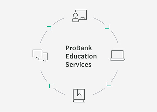 Infographic demonstrating the interconnectedness of ProBank Education Services.