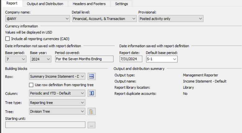 screenshot of three elements together to make a report definition