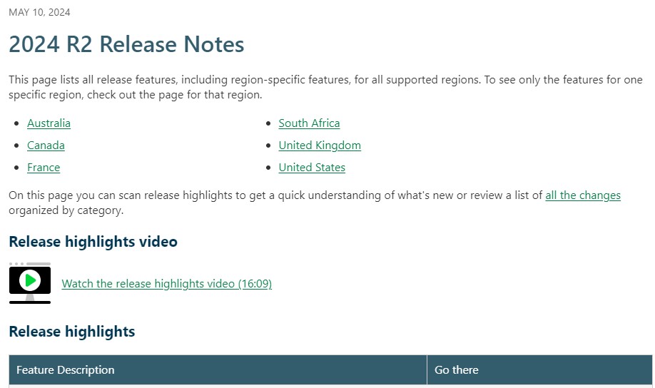 Screenshot of an Intacct product update 2024 release 2