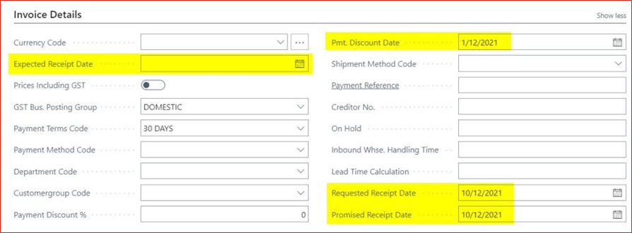 Invoice Details FastTab