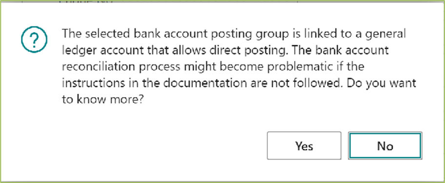 Error bank in Microsoft Dynamics 365 Business Central