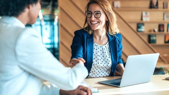 Business people shaking hands in the office