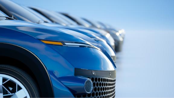 blue car hoods from left side perspective 