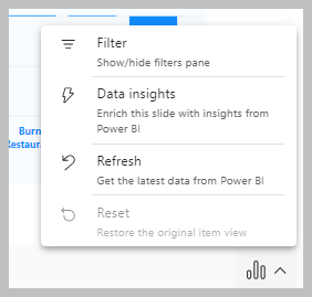 Column options: filter, data insights, refresh