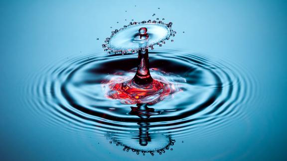 An object splashing on a body of water.
