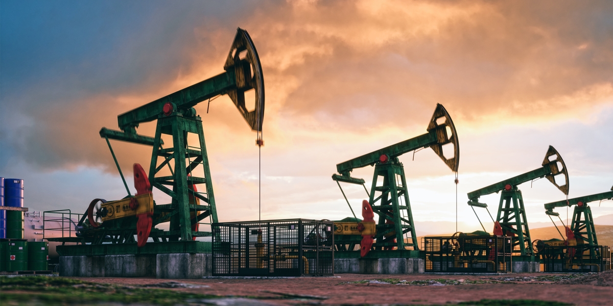 Oil Rigs with Cloudy Skies