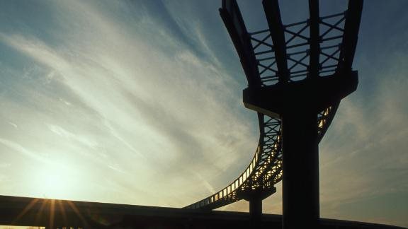 An unfinished overpass at Alexandria, Louisiana, part of new construction on Interstate 49.