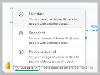 Live data options