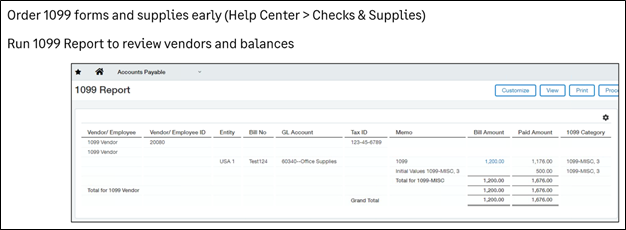 Order 1099 report