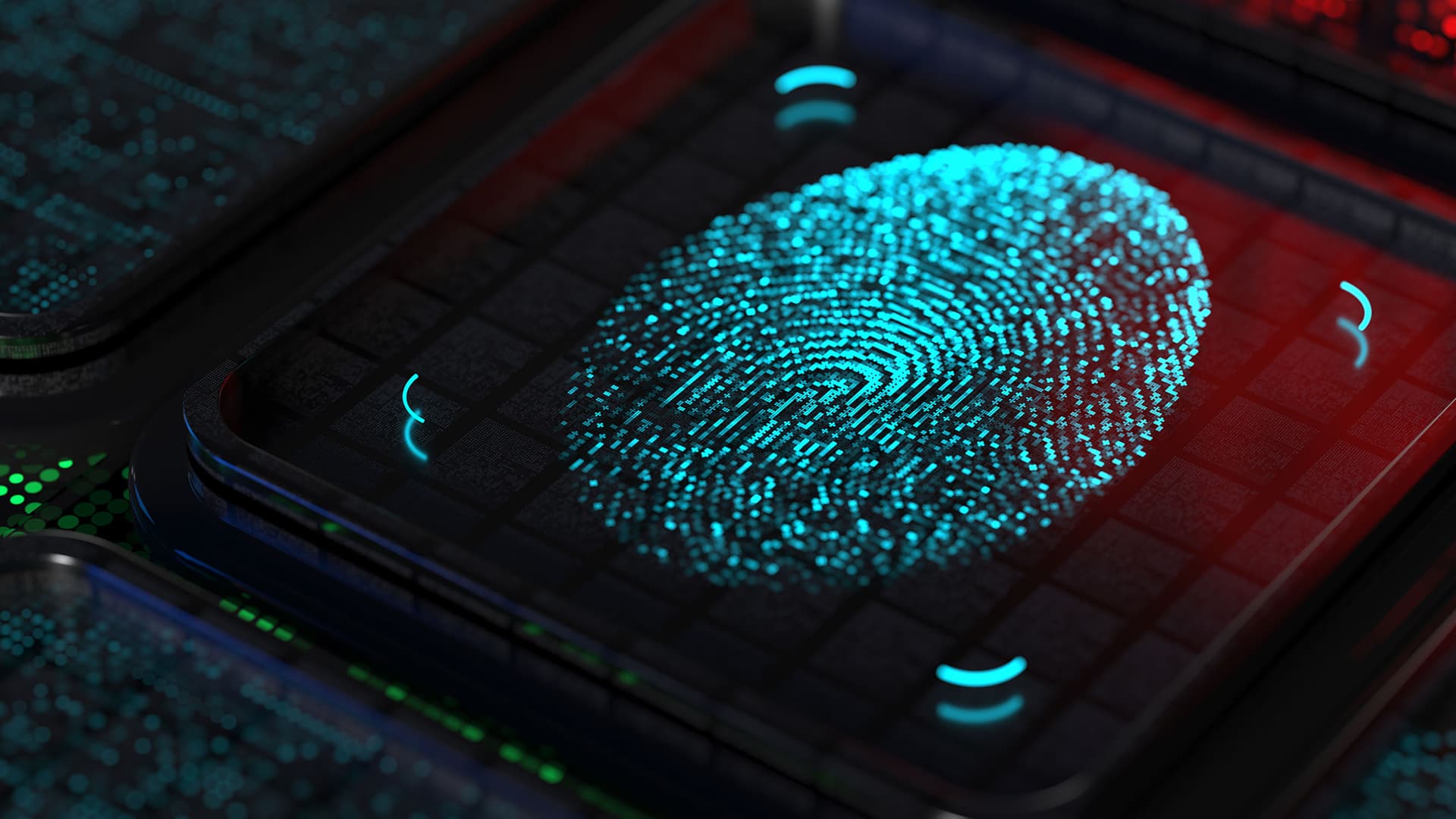 Person identity concept with fingerprint