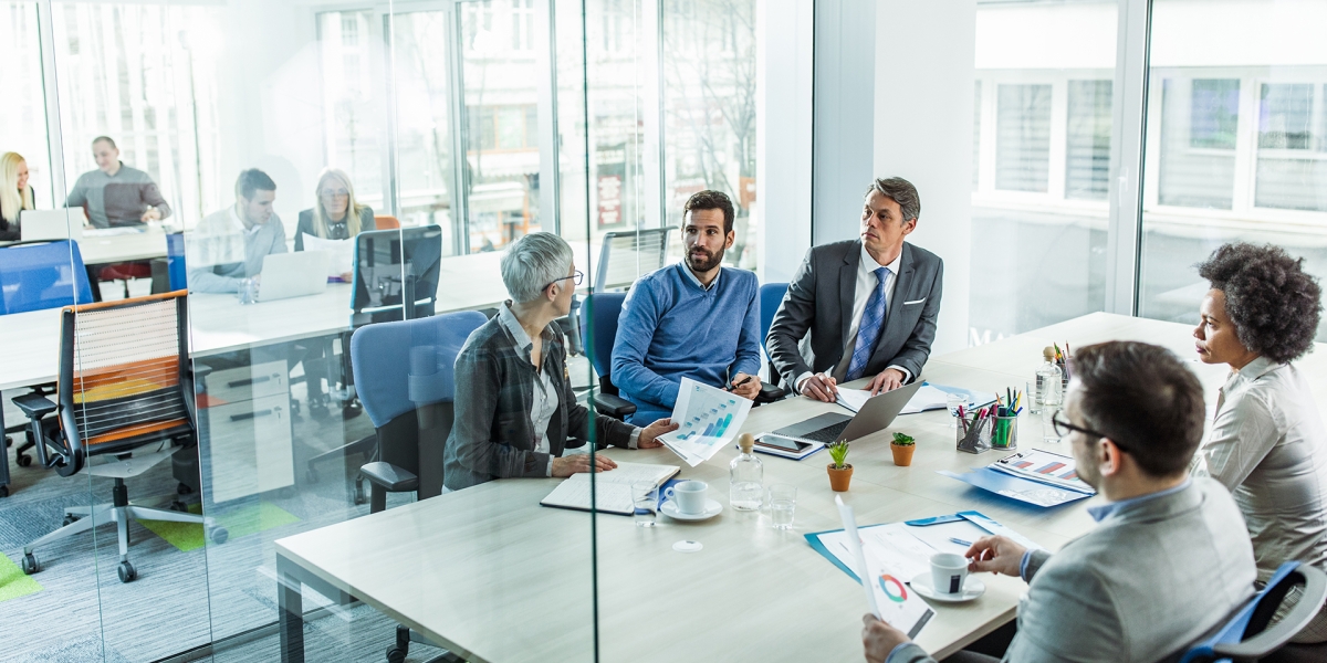 Group of professional accountants having a meeting on accounting, tax, and consulting services